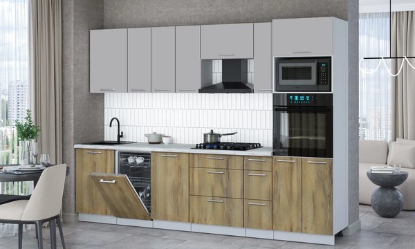 Кухонный гарнитур Интерлиния Мила Gloss 2.9-ПМ3