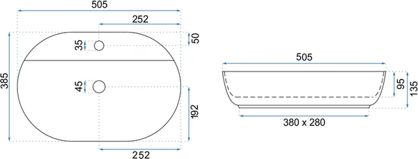 Умывальник REA U4620 Aura 51