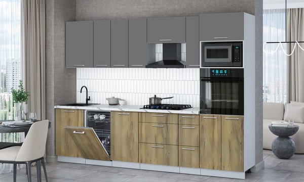 Кухонный гарнитур Интерлиния Мила Gloss 2.9-ПМ3