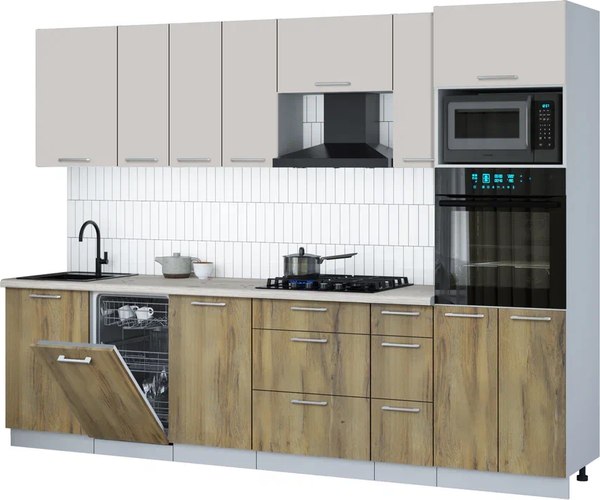 Кухонный гарнитур Интерлиния Мила Gloss 2.9-ПМ3 - фото