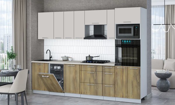 Кухонный гарнитур Интерлиния Мила Gloss 2.9-ПМ3