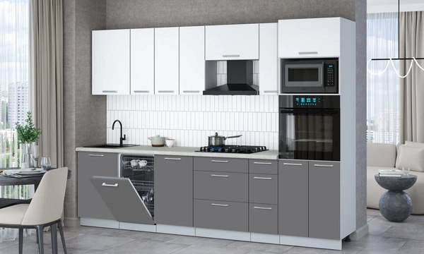 Кухонный гарнитур Интерлиния Мила Gloss 2.9-ПМ3