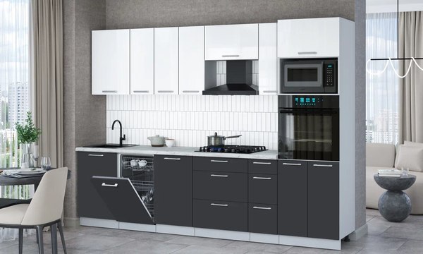 Кухонный гарнитур Интерлиния Мила Gloss 2.9-ПМ3