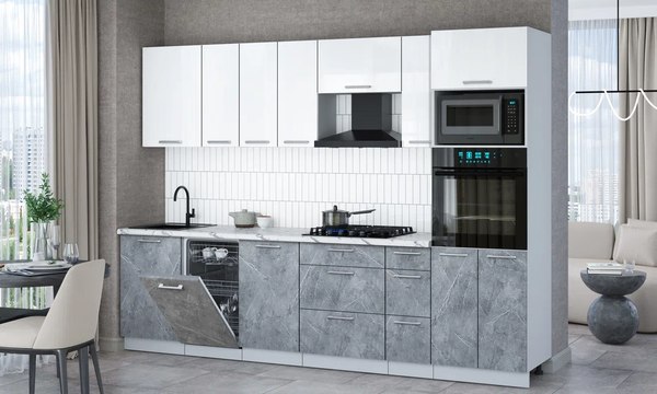 Кухонный гарнитур Интерлиния Мила Gloss 2.9-ПМ3