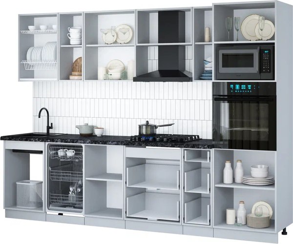 Кухонный гарнитур Интерлиния Мила Gloss 2.9-ПМ3