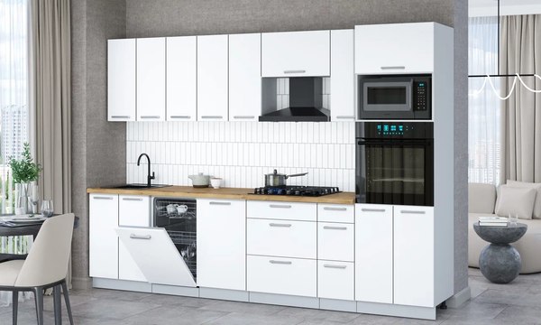 Кухонный гарнитур Интерлиния Мила Gloss 3.0-ПМ3