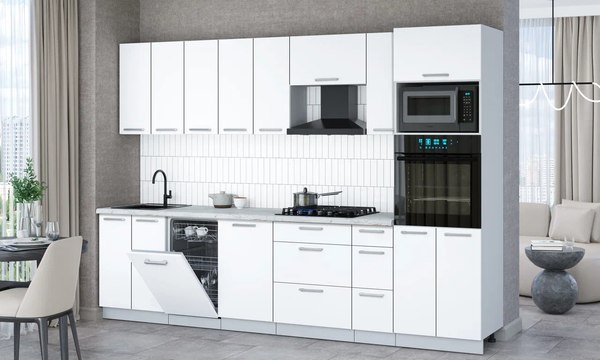 Кухонный гарнитур Интерлиния Мила Gloss 3.0-ПМ3