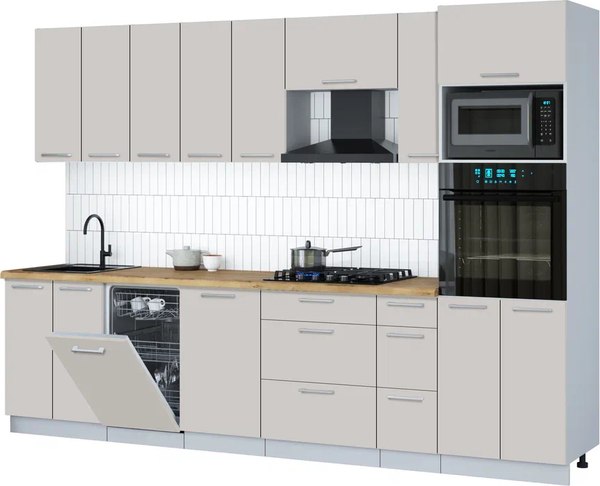 Кухонный гарнитур Интерлиния Мила Gloss 3.0-ПМ3 - фото