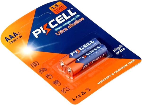 Комплект батареек Pkcell AAA LR03 1.5V Alkaline / LR03-2B  - фото
