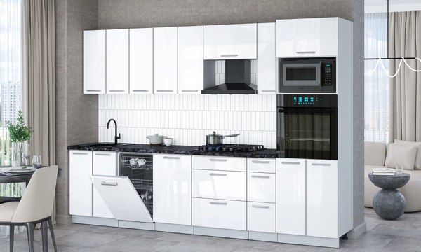 Кухонный гарнитур Интерлиния Мила Gloss 3.0-ПМ3