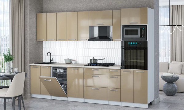 Кухонный гарнитур Интерлиния Мила Gloss 3.0-ПМ3