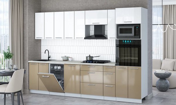 Кухонный гарнитур Интерлиния Мила Gloss 3.0-ПМ3