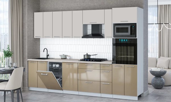 Кухонный гарнитур Интерлиния Мила Gloss 3.0-ПМ3