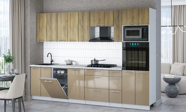 Кухонный гарнитур Интерлиния Мила Gloss 3.0-ПМ3