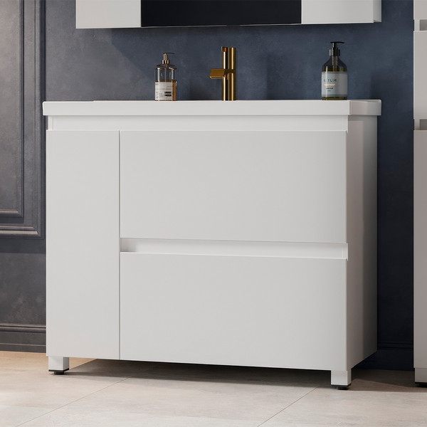 Тумба под умывальник Belux Неаполь Н 100-02 (1, белый глянцевый) - фото