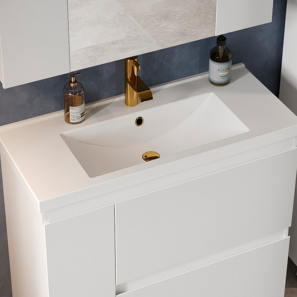 Тумба под умывальник Belux Неаполь Н 100-02 (1, белый глянцевый)