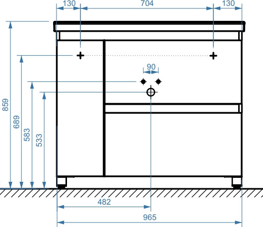 Тумба под умывальник Belux Неаполь Н 100-02 (1, белый глянцевый)