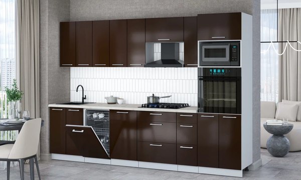 Кухонный гарнитур Интерлиния Мила Gloss 3.0-ПМ3