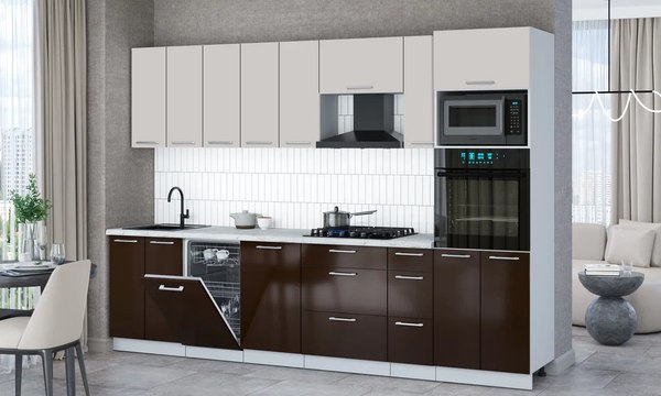 Кухонный гарнитур Интерлиния Мила Gloss 3.0-ПМ3