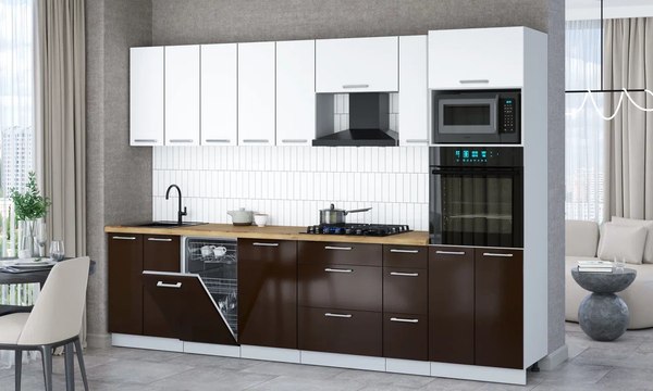 Кухонный гарнитур Интерлиния Мила Gloss 3.0-ПМ3