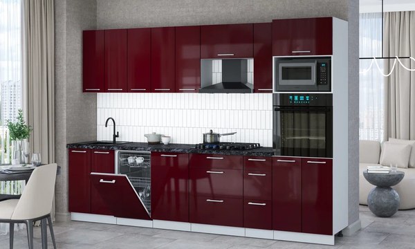 Кухонный гарнитур Интерлиния Мила Gloss 3.0-ПМ3