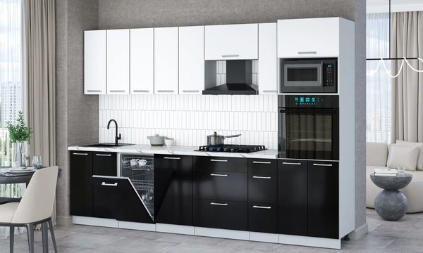 Кухонный гарнитур Интерлиния Мила Gloss 3.0-ПМ3