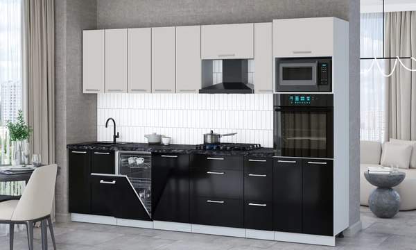 Кухонный гарнитур Интерлиния Мила Gloss 3.0-ПМ3