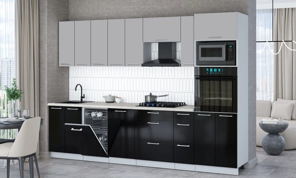 Кухонный гарнитур Интерлиния Мила Gloss 3.0-ПМ3