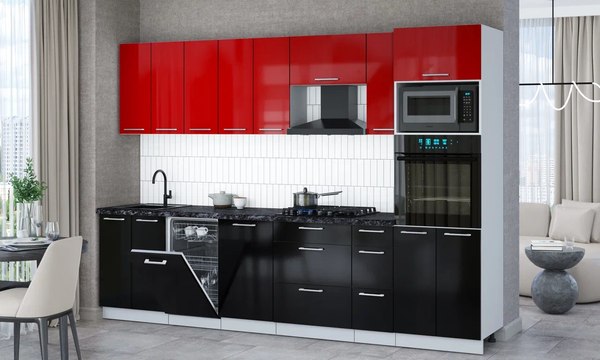 Кухонный гарнитур Интерлиния Мила Gloss 3.0-ПМ3