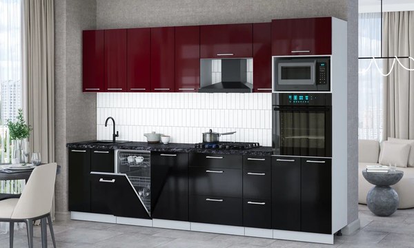 Кухонный гарнитур Интерлиния Мила Gloss 3.0-ПМ3