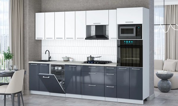 Кухонный гарнитур Интерлиния Мила Gloss 3.0-ПМ3