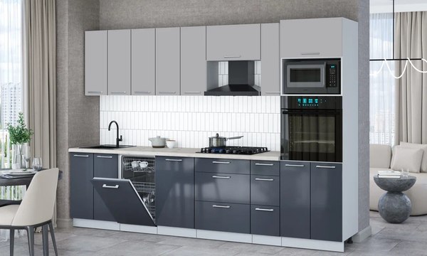 Кухонный гарнитур Интерлиния Мила Gloss 3.0-ПМ3