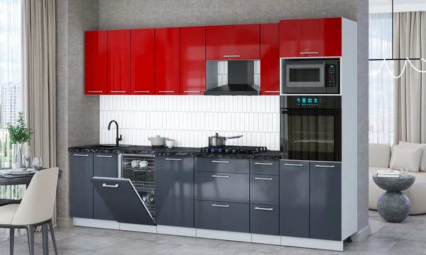 Кухонный гарнитур Интерлиния Мила Gloss 3.0-ПМ3