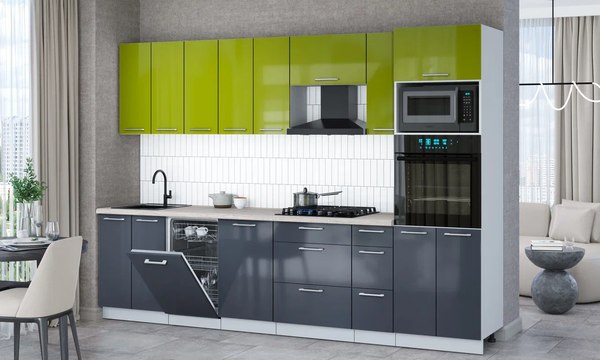 Кухонный гарнитур Интерлиния Мила Gloss 3.0-ПМ3