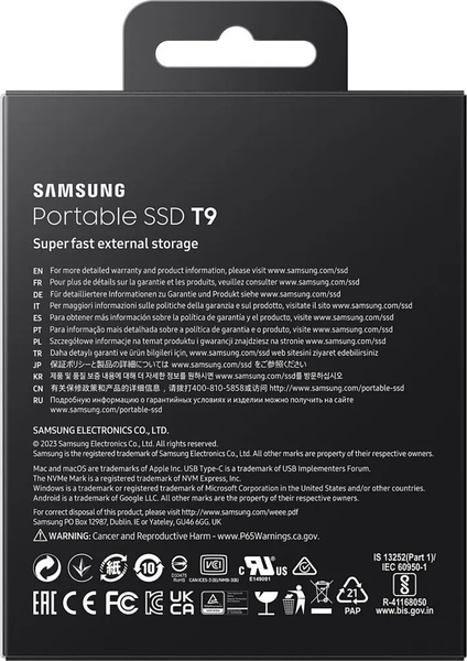 Внешний жесткий диск Samsung T9 1TB (MU-PG1T0B/WW)