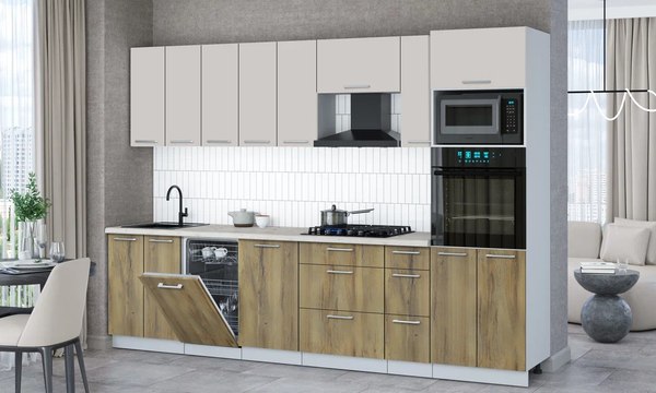 Кухонный гарнитур Интерлиния Мила Gloss 3.0-ПМ3