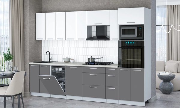 Кухонный гарнитур Интерлиния Мила Gloss 3.0-ПМ3