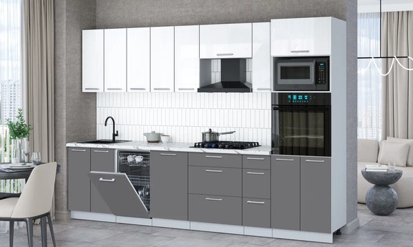 Кухонный гарнитур Интерлиния Мила Gloss 3.0-ПМ3