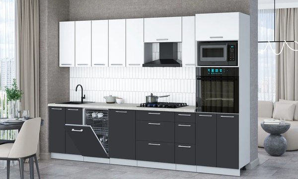 Кухонный гарнитур Интерлиния Мила Gloss 3.0-ПМ3