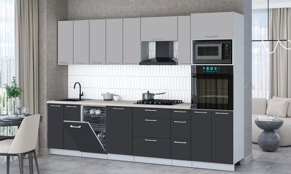 Кухонный гарнитур Интерлиния Мила Gloss 3.0-ПМ3