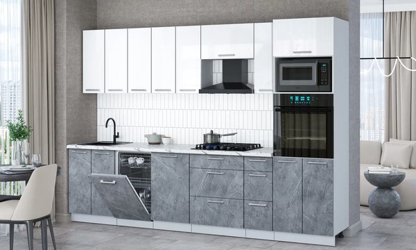 Кухонный гарнитур Интерлиния Мила Gloss 3.0-ПМ3