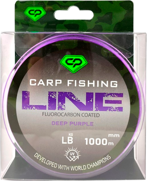 Леска флюорокарбоновая Carp Pro Fluorocarbon Coated Deep Purple 1000м / CP5010-030 - фото