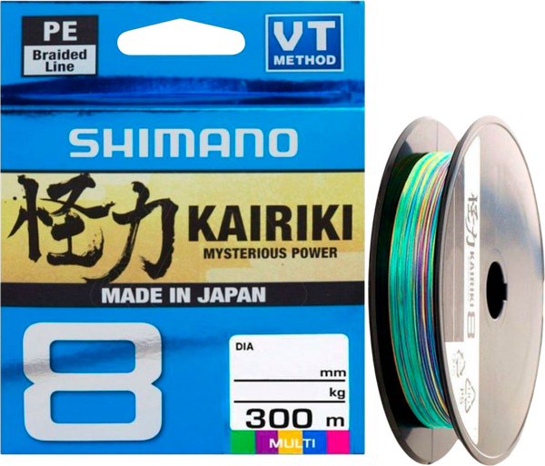 Леска плетеная Shimano Kairiki 8 300m 0.215mm 20.8kg Multi color / 59WPLA68R26 - фото