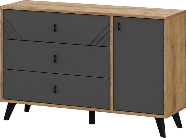 Тумба Mio Tesoro Байкал 3 ящика со створкой