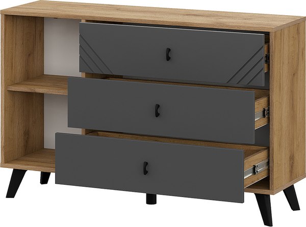 Тумба Mio Tesoro Байкал 3 ящика со створкой