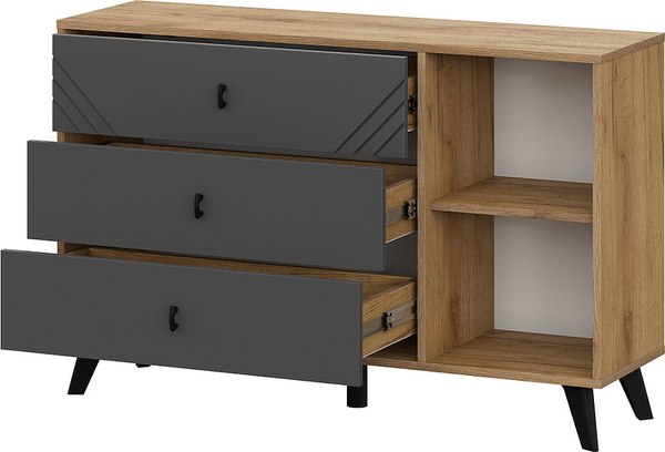 Тумба Mio Tesoro Байкал 3 ящика со створкой