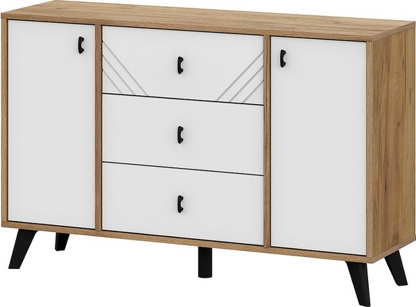 Тумба Mio Tesoro Байкал 3 ящика двухстворчатый - фото