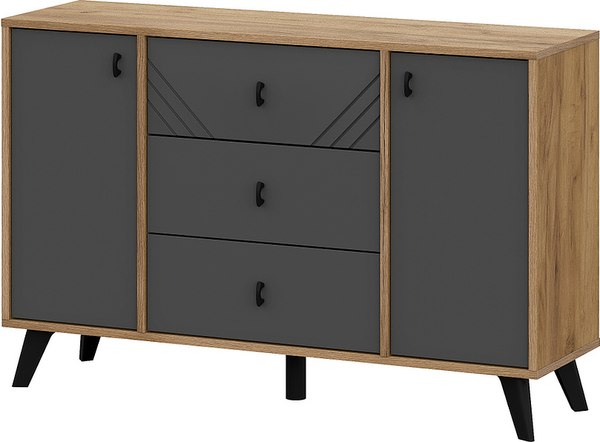 Тумба Mio Tesoro Байкал 3 ящика двухстворчатый - фото