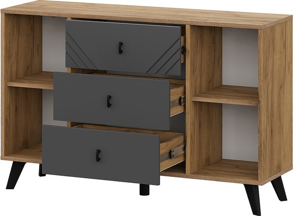 Тумба Mio Tesoro Байкал 3 ящика двухстворчатый