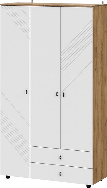 Шкаф Mio Tesoro Байкал трехстворчатый с ящиками - фото